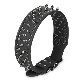 Dog Leather Collar Spiked Studded Pet Dog Collar Adjustable Neck Pitbull Mastiff Collar