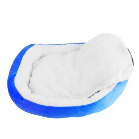 Pet Dog Bed Soft Warm Fleece Puppy Cat Bed Dog Cozy Nest Sofa Bed Cushion For S/M Dog (Option: blue)