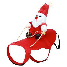 Pet Christmas Costumes Red Winter Coat for Dog Riding Santa Claus with Bell Clothes New Year Outfit Cosplay Costumes Party Dress Up For Cats (Option: xl)