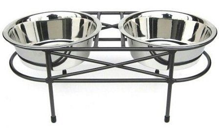 Mesh Elevated Double Dog Bowl (Option: Small/White)